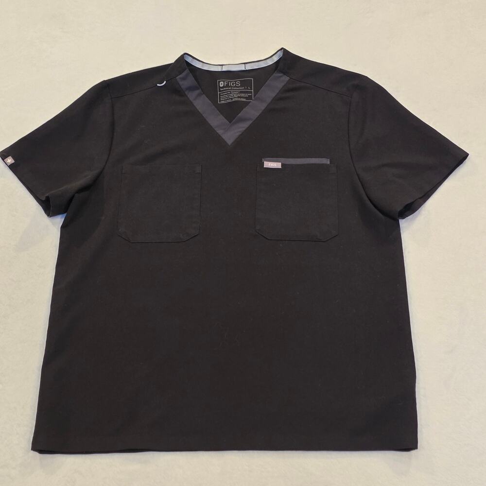 FIGS Men’s Slim Scrub Top – Size Large – Black